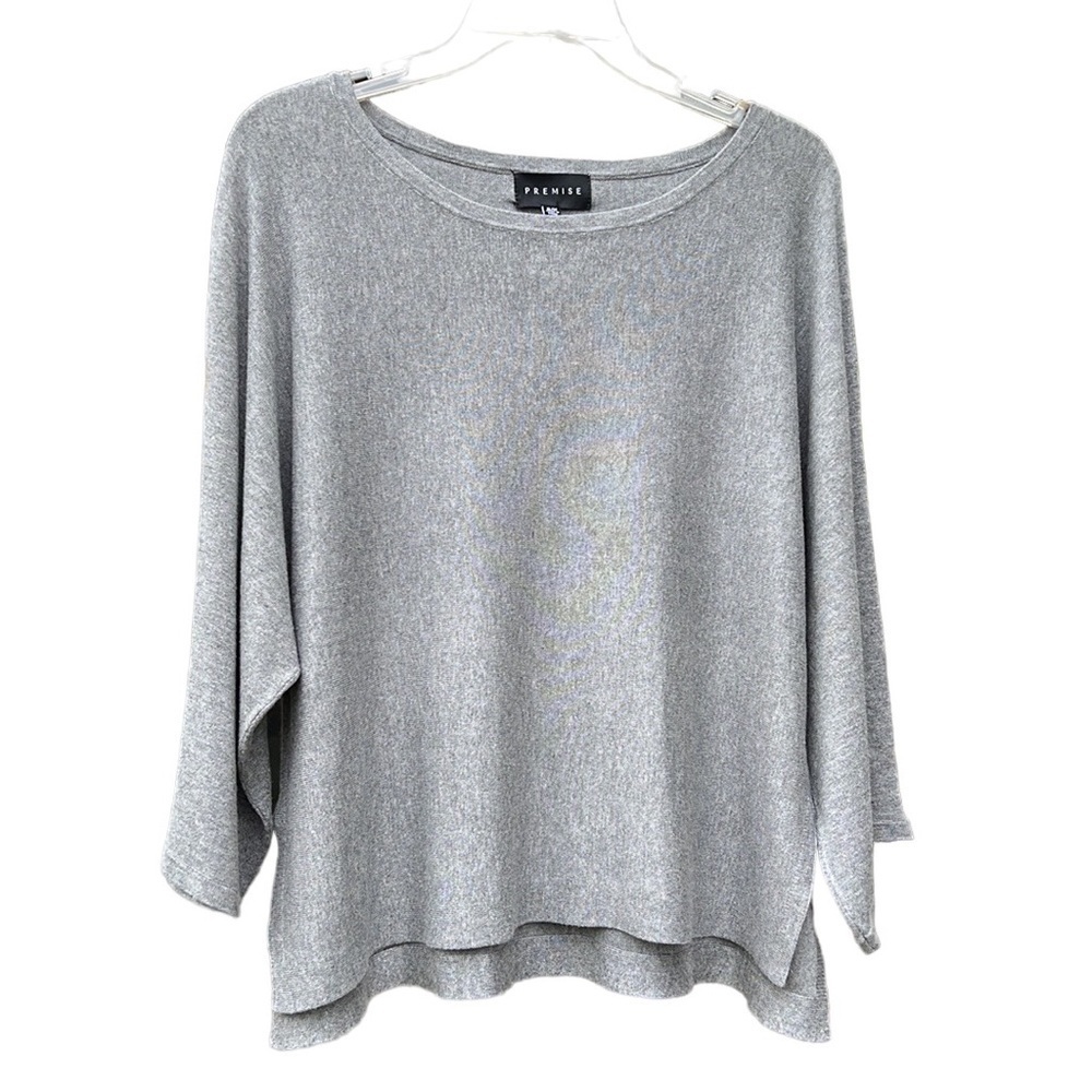 Premise Viscose Super Soft Oversized Knit Heather Gray Top. Sz S/M